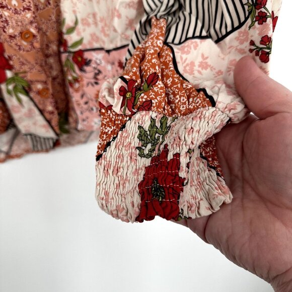 Fate Long Sleeve Patchwork Blouse Size‎ small - Picture 5 of 7